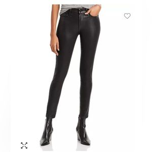 Paige Hoxton High Rise Ankle Skinny Jeans in Black Fog Luxe Coating; Size 29